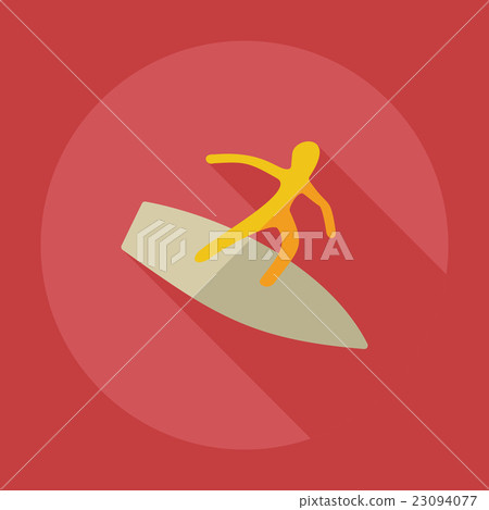 Flat modern design with shadow icons surfer - Stock Illustration ...