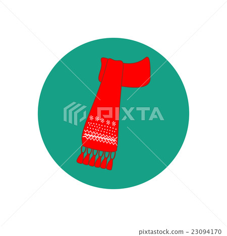Scarf illustration on the green background 23094170