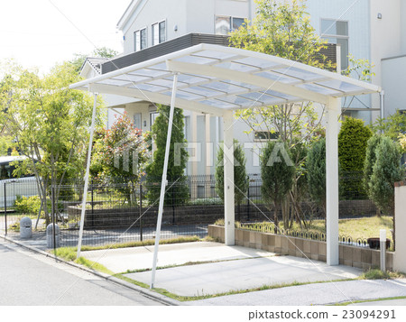 Residential car port image Roof Acrylic polycarbonate board Roof panel 23094291