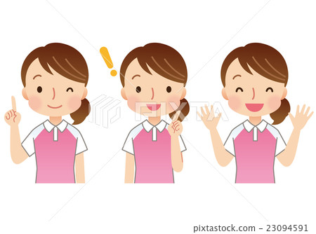 Female staff facial expression set 23094591