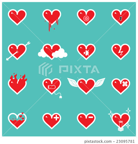 Set of Heart Icons vector 23095781