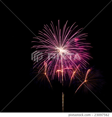 colorful fireworks over dark sky background 23097562