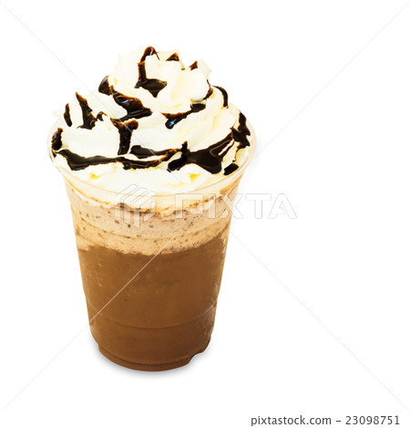 cold fresh cocoa smoothie in glass on white 23098751
