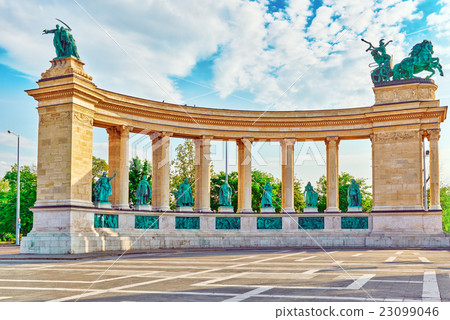 Heroes' Square- in Budapest, Hungary, Heroes' Square- in Budapest, Hungary, 23099046