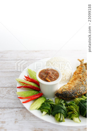 Thai Shrimp Paste Sauce with Rice Set Thai Shrimp Paste Sauce with Rice Set 23099188