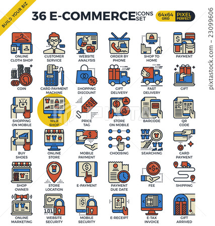 E-commerce business icons 23099606