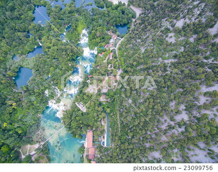 aerial view of Krka waterfalls 23099756