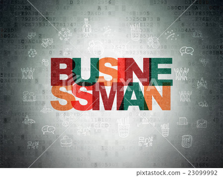 Finance concept: Businessman on Digital Data Paper 23099992