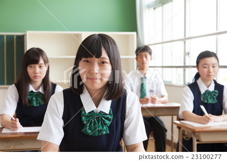 Smiley students taking high school classes Smiley students taking high school classes 23100277