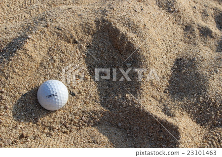 Sandy beach and golf ball Sandy beach and golf ball 23101463