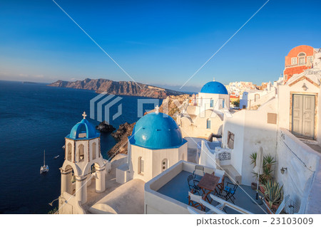 Oia village on Santorini island in Greece 23103009