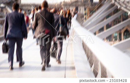 Blurred background of crowd of people, London 23103428
