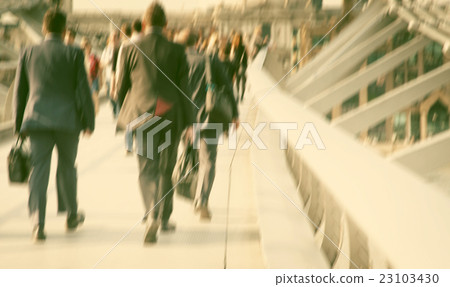 Blurred background of crowd of people, London 23103430