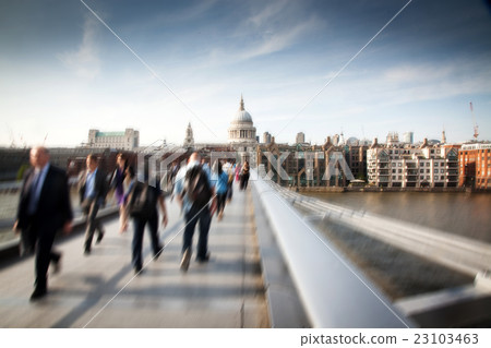 Blurred background of crowd of people, London 23103463