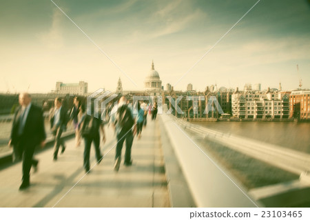 Blurred background of crowd of people, London 23103465