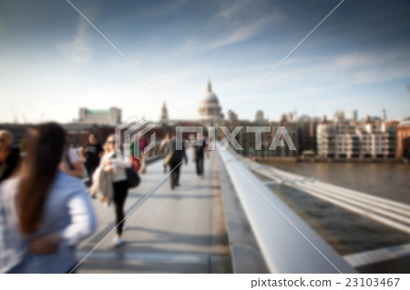 Blurred background of crowd of people, London 23103467