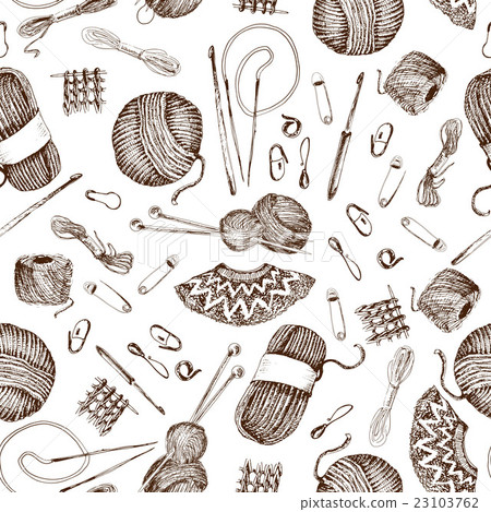 Pattern with knitting accesories 23103762