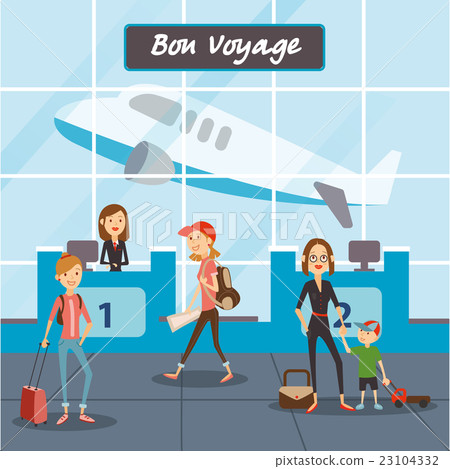 People fly on vacation, travelers in the airport People fly on vacation, travelers in the airport 23104332