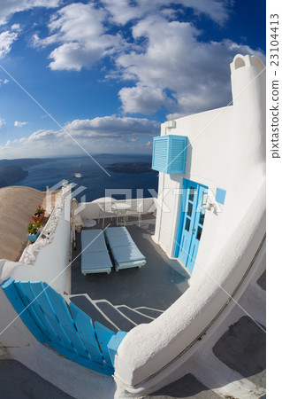 Old typical house on Santorini island in Greece 23104413