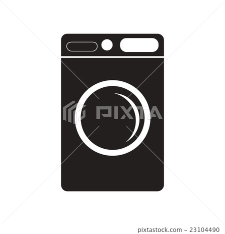 flat icon in black and white style washing machine flat icon in black and white style washing machine 23104490