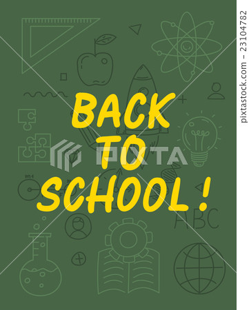 Back to school text with various education icon Back to school text with various education icon 23104782