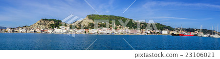 town with boats in marina on Zakynthos island,Gre 23106021