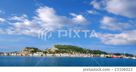 town with boats in marina on Zakynthos island,Gre town with boats in marina on Zakynthos island,Gre 23106022