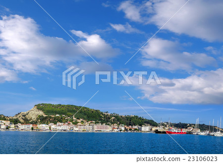 town with boats in marina on Zakynthos island,Gre 23106023