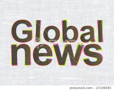 News concept: Global News on fabric texture News concept: Global News on fabric texture 23106085