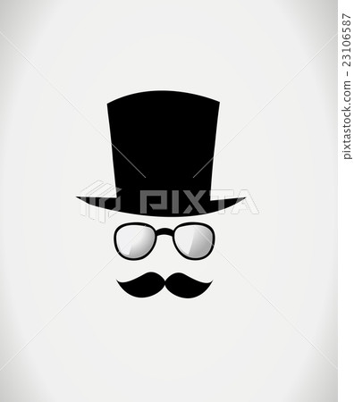 Hat, glasses and mustache. Vector illustration 23106587