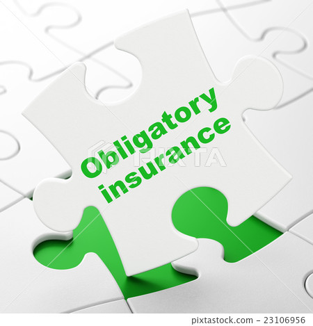 Insurance concept: Obligatory Insurance on puzzle Insurance concept: Obligatory Insurance on puzzle 23106956