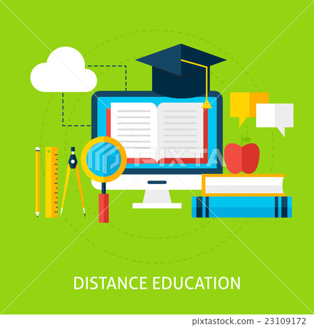 Distance Education Flat Concept 23109172