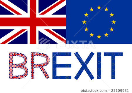 Flags of Europe and United Kingdom and word Brexit 23109981