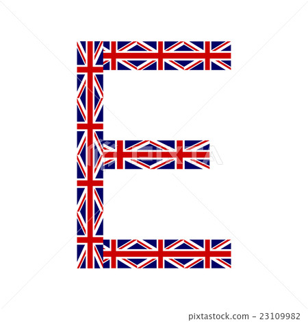 Letter E made from United Kingdom flags 23109982