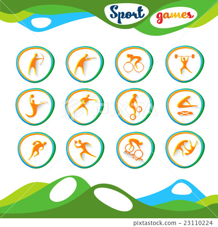 Sport Icon Set Athlete Competition Collection 23110224