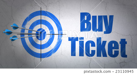 Vacation concept: target and Buy Ticket on wall Vacation concept: target and Buy Ticket on wall 23110945