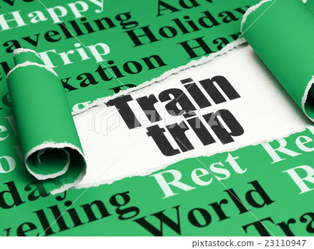 Travel concept: black text Train Trip under the 23110947