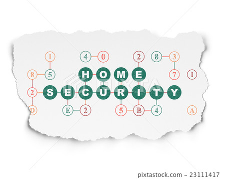 Safety concept: Home Security on Torn Paper Safety concept: Home Security on Torn Paper 23111417