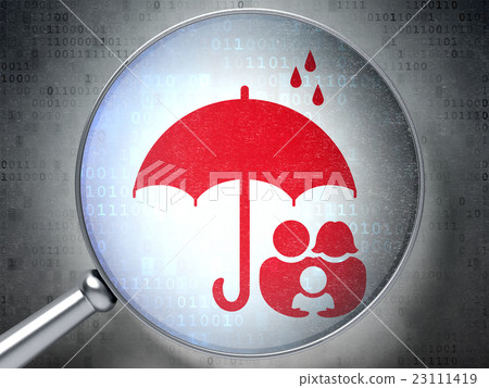 Protection concept: Family And Umbrella with Protection concept: Family And Umbrella with 23111419