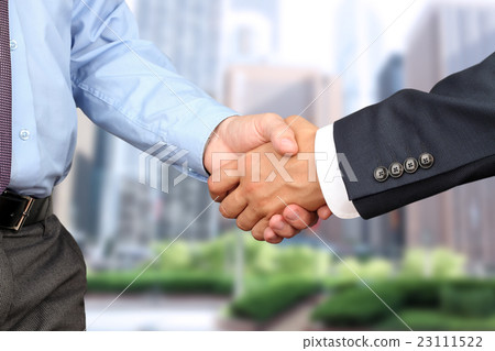 Image of a firm handshake between two colleagues 23111522
