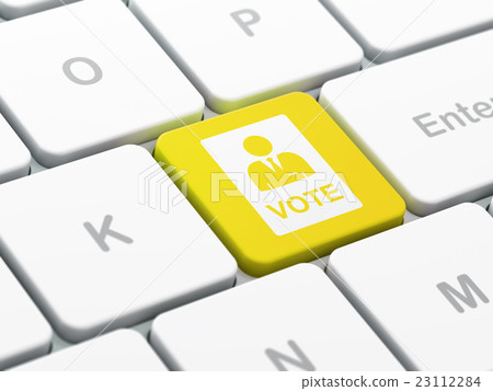 Political concept: Ballot on computer keyboard Political concept: Ballot on computer keyboard 23112284