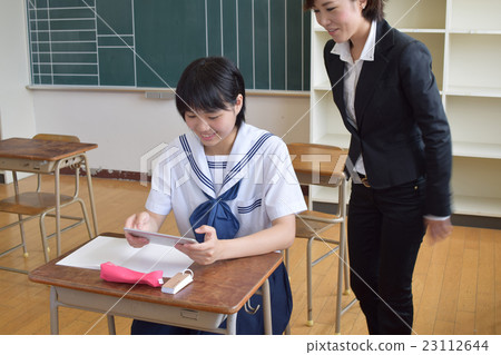 Students studying with tablets 23112644