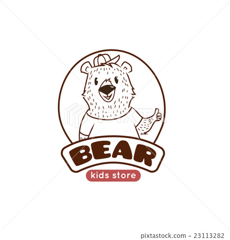 Vector cute cartoon bear logo. Funny animal mascot - Stock Illustration  [23113282] - PIXTA