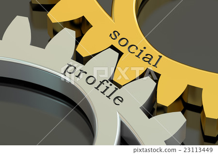 social profile concept on the gearwheels 23113449