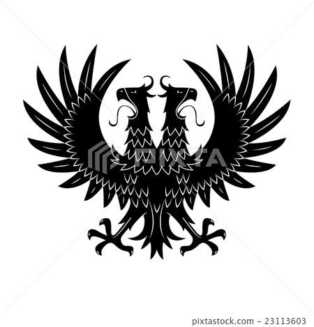 Royal heraldic double headed eagle black symbol  23113603