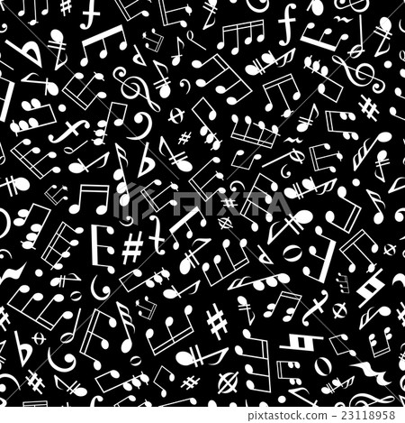 Black and white musical notation seamless pattern Black and white musical notation seamless pattern 23118958