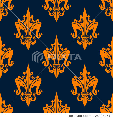 Floral heraldic seamless pattern of fleur-de-lis Floral heraldic seamless pattern of fleur-de-lis 23118963