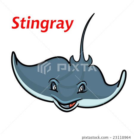 Swimming cartoon deepwater stingray fish Swimming cartoon deepwater stingray fish 23118964