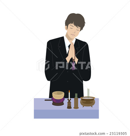 給香火的男性例證 23119305