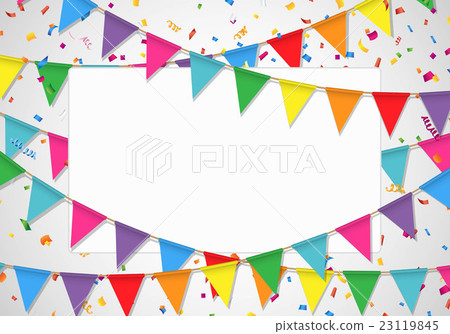 Party flag and background of confetti Party flag and background of confetti 23119845